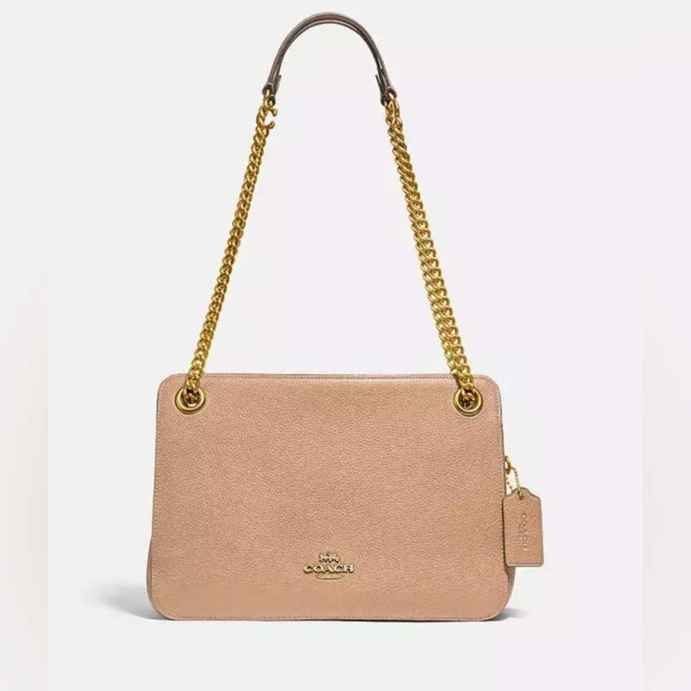 Coach Tan Gold Chain Shoulder Bag